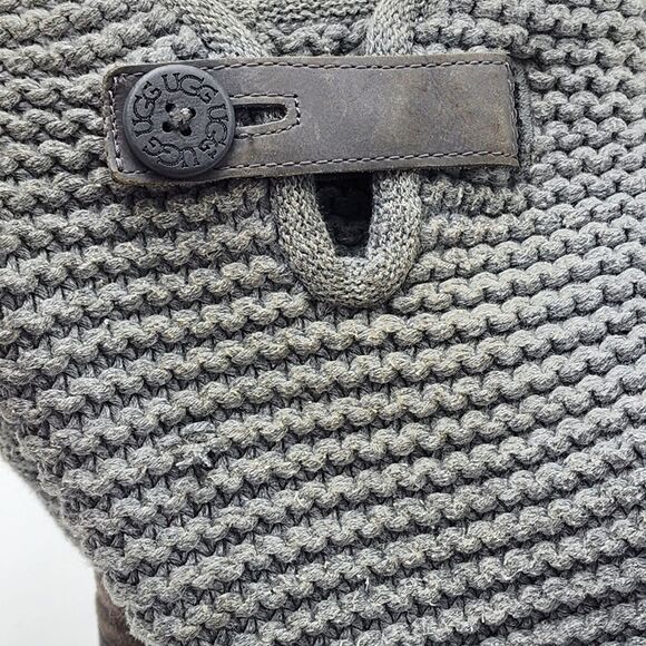 UGG Australia Shaina Knit Cuff Button Gray Slouch Boots in Size 8 - Picture 12 of 14